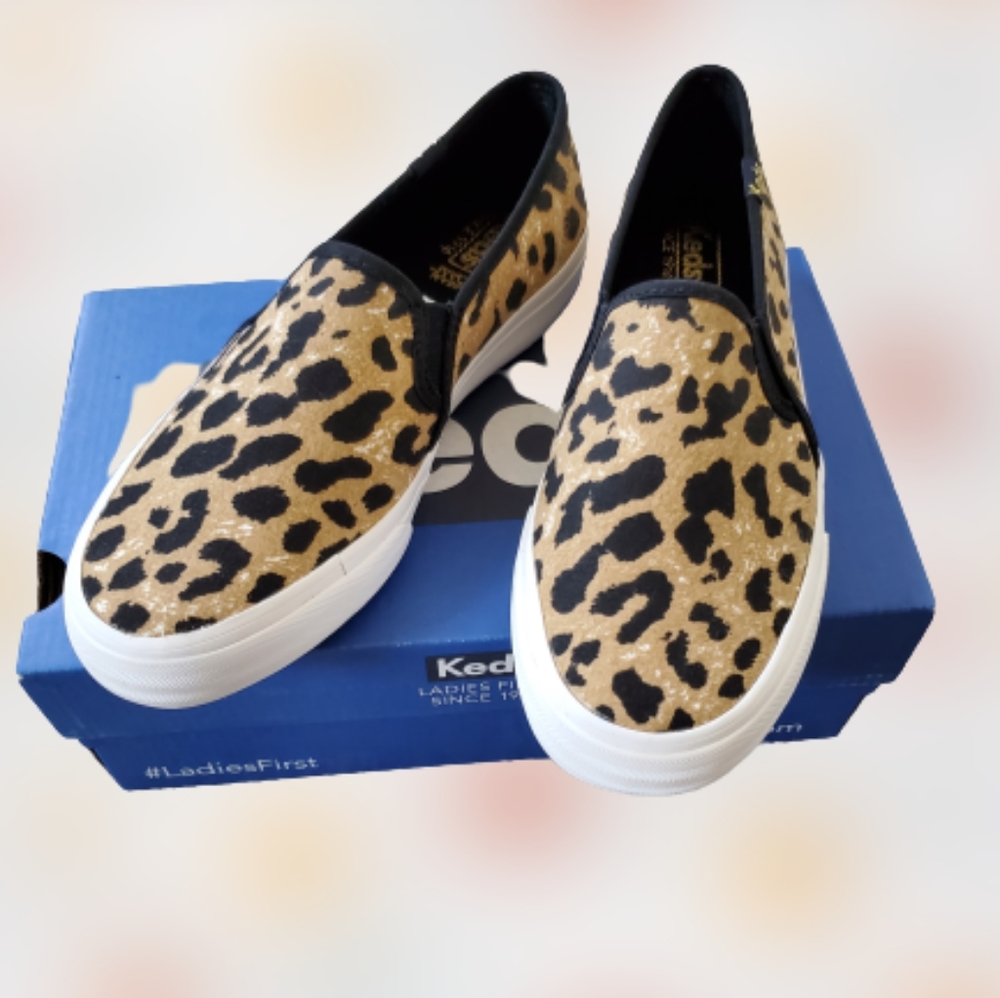 Keds leopard animal print slip on canvas sneaker, 6, brown - Picture 7 of 12